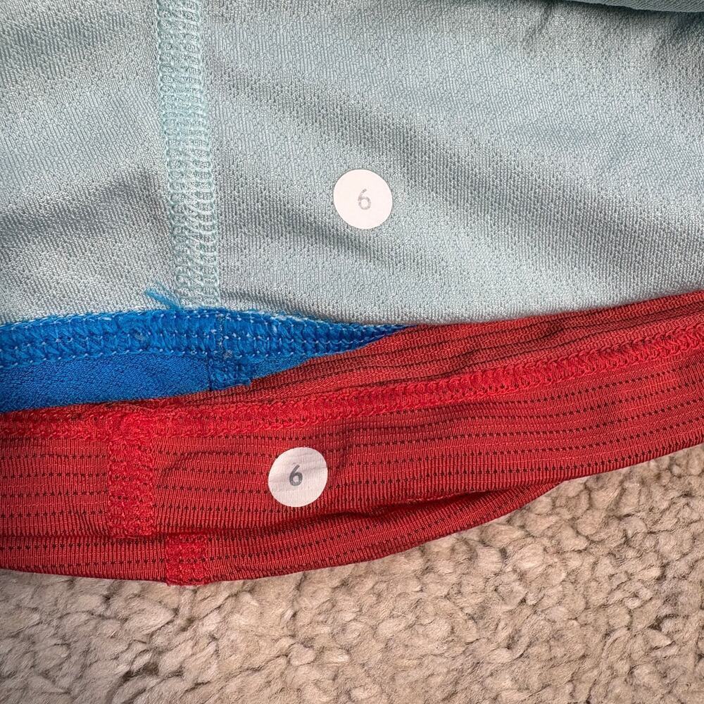 Set of 2 Lululemon Athletic Running Workout Stretch Tank Tops Red Blue Size 6 - Picture 6 of 7